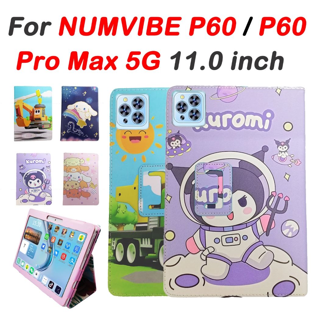 สําหรับ NUMVIBEIBE P60 11.0 นิ้วน่ารักการ์ตูนคุณภาพสูง PU หนัง Android แท็บเล็ต 11 นิ้ว NUMVIBE P60 Pro Max 5G Flip Stand Case