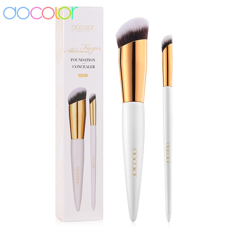 Docolor Foundation Brush แปรงคอนซีลเลอร ์ 2 ชิ ้ นชุดแปรงแต ่ งหน ้ า