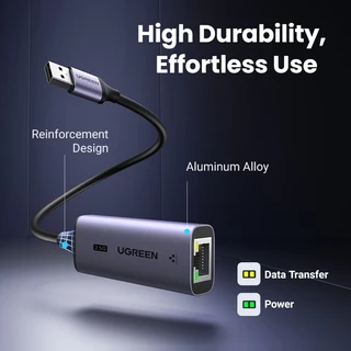 UGREEN อะแดปเตอร์อีเธอร์เน็ต 2500mbps Usb C 2.5 Gigabit Type C ถึงการ์ดเครือข่าย Lan Rj45 ความเร็วสูงสําหรับ Macbook Ipad Pro Usb-C Ethernet