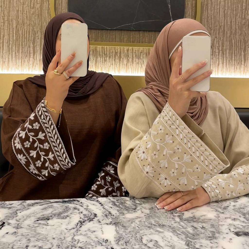 ชุดแม็กซี่เดรส ปักลายอาหรับมุสลิม แฟชั่นมาเลเซีย สําหรับสตรีชาวมุสลิม