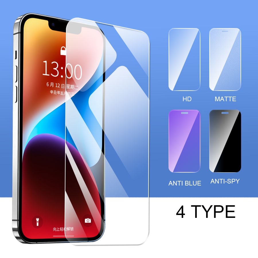 ฟิล์มหน้าจอแบบด้าน ฟิล์มกระจกด้านน้ำค้างแข็งกระจกใสป้องกันหน้าจอไม่มีลายนิ้วมือสำหรับ iPhone 17 16 P