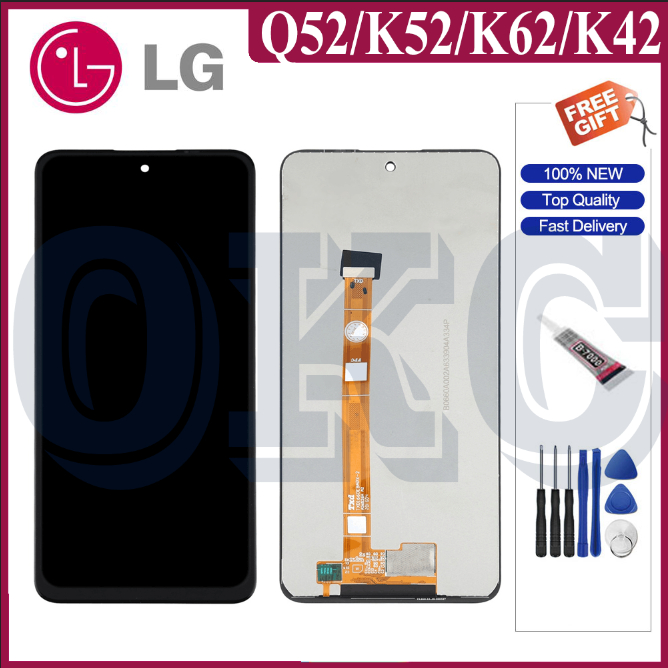 สําหรับ LG Q52 2020 LCD กรอบจอแสดงผล Touch Screen Digitizer ชุดประกอบ LG K42 K52 K62 LCD เปลี่ยนชิ้น