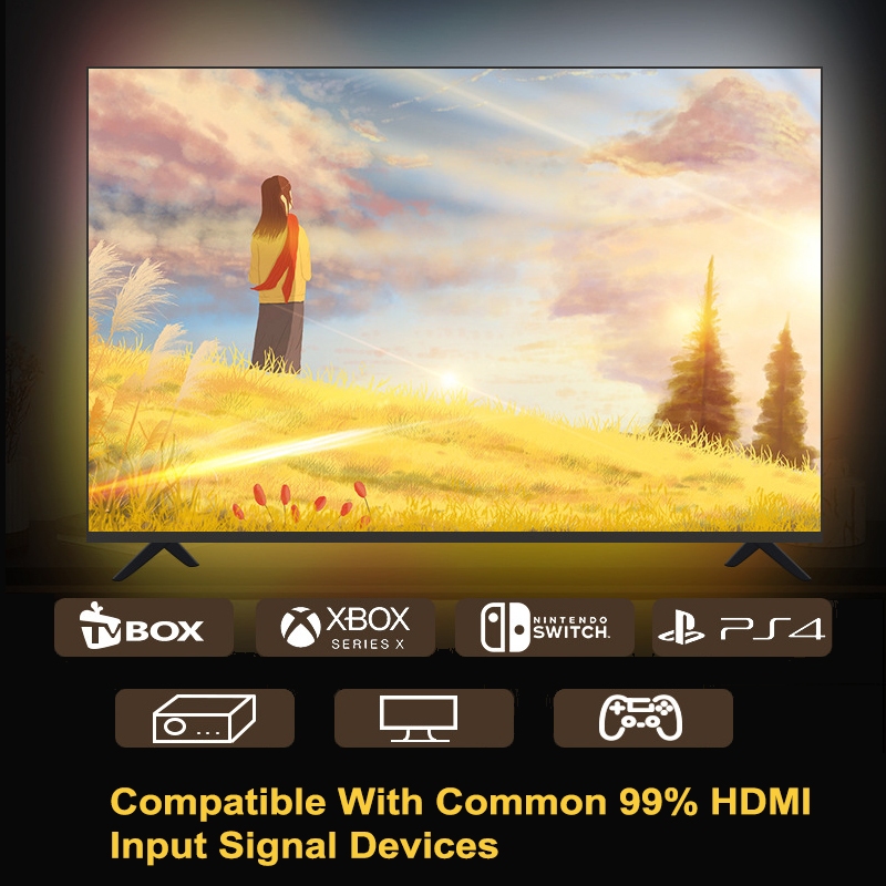Ambient TV PC Backlight ไฟ Led Strip HDMI 2.0 อุปกรณ์ USB RGB หน้าจอเทป Real-Time Color Sync ชุดไฟ Led