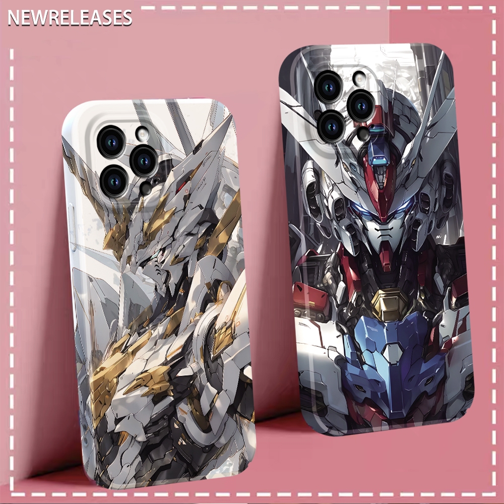 คุณภาพสูงรวมทุกอย่าง PC iPhone กรณีเหมาะสําหรับ iPhone15 14 13 12 11ProMax เคสโทรศัพท์ขายร้อนอะนิเมะ Mecha Warrior รูปแบบ iPhone XR XSMax 7 8Plus 6S Plus เคสโทรศัพท์ผู้ชายผู้หญิงกรณี