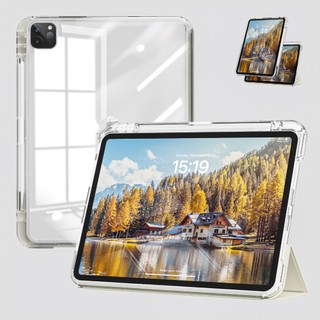 Kenke เคส ipad 2-in-1 เคสอะคริลิคใสแบบถอดได้พร้อมช่องดินสอสําหรับ ipad 2025 M3 Air 6th gen 13 นิ้ว M4 ipad pro 13 pro 11 นิ้ว (2024) M2 ipad Air 11 inch pro 12.9 (2020/2021/2022) ipad 11 A16 10th gen Air 4 air 5 ipad case