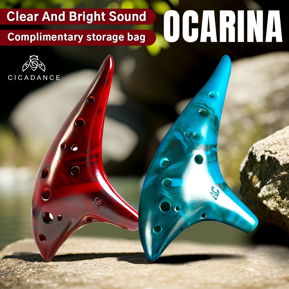 โอคาริน่า Ocarina ขลุ่ย คีย์ C 12รู  ขลุ่ยขลุ่ยออร์คาริน่า อัลโต ซี สนามดี คุณภาพสูง ใส่สบาย ฟรีอุปกรณ์เสริม ผู้เริ่มต้น ผู้ใหญ่ นักเรียน เครื่องดนตรี