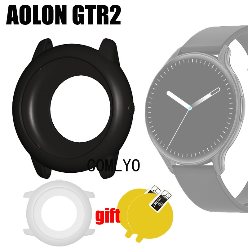 สําหรับ aolon GTR2 กรณีซิลิโคนอ่อนนุ่มป้องกันกันชน aolon gtr 2 สมาร์ทวอท์ชฝาครอบฟิล์มป้องกันหน้าจอ