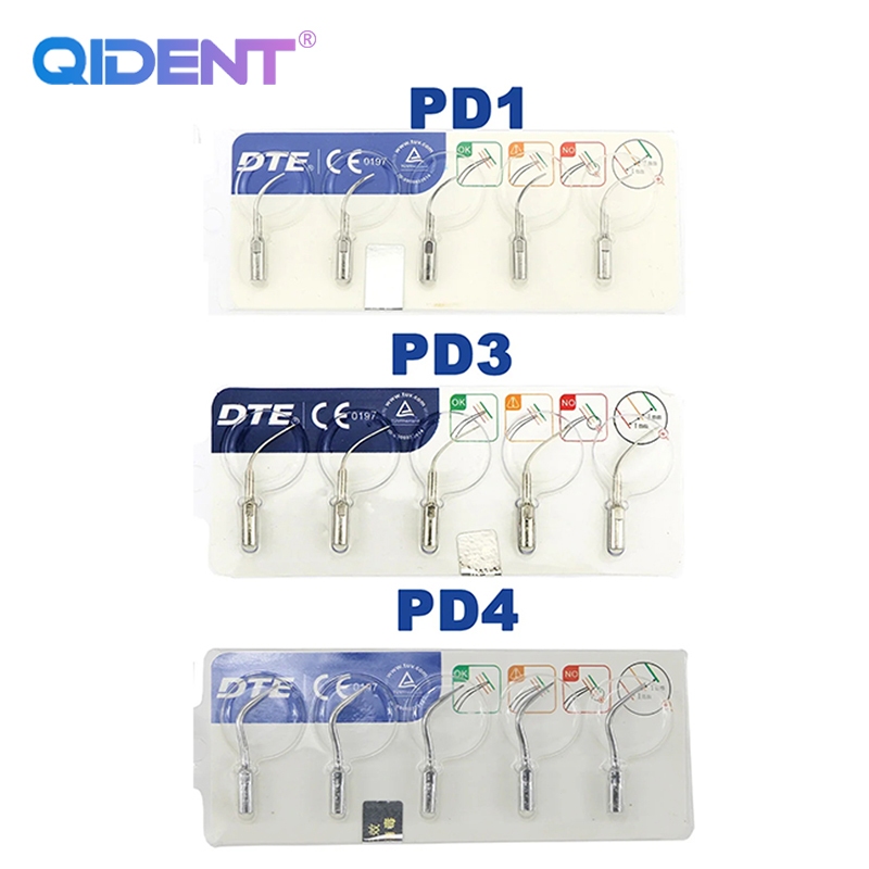 5 ชิ้น/ทันตกรรมอัลตราโซนิกทําความสะอาดฟันเครื่องตัดหัว Scaler เคล็ดลับสําหรับ SATELEC WOODPECKER/DTE