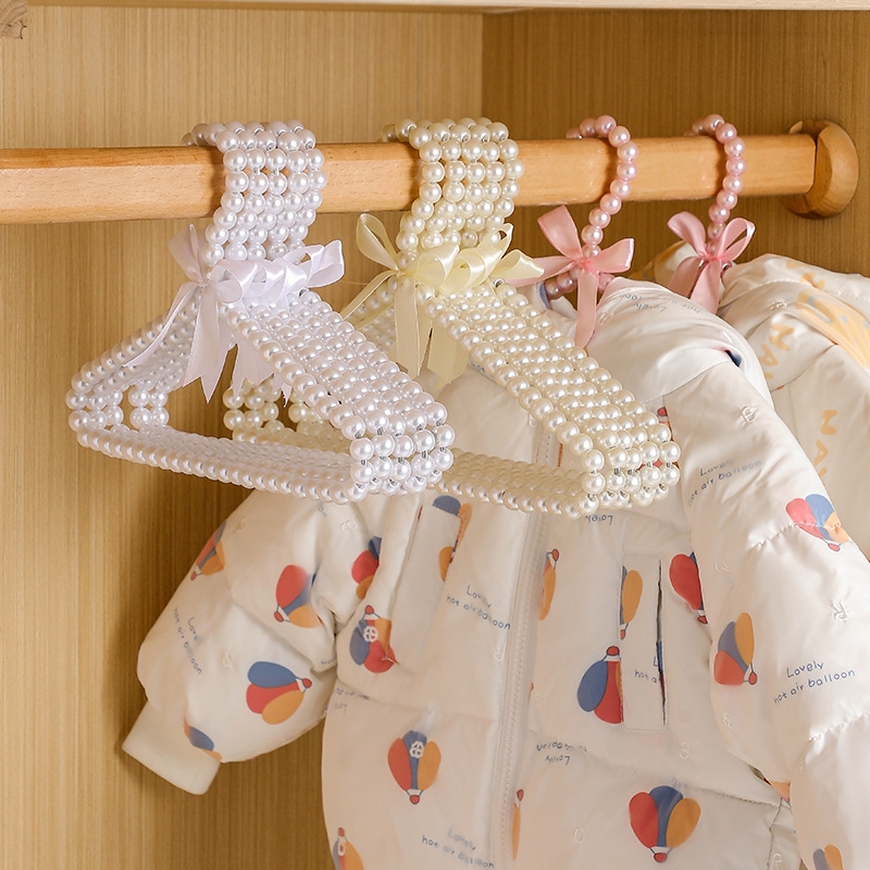 1ชิ้นมินิเด็กมุกแขวนสัตว์เลี้ยงเสื้อผ้าริบบิ้นโบว์20/25/30เซนติเมตรไม้แขวนเสื้อ