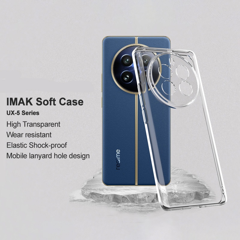 IMAK Realme 12 12+ 12x 12 Pro 12 Pro+ 12 Pro Ultimate 5G ซิลิโคนนุ่ม โปร่งใส กรณีโทรศัพท์มือถือ เหมาะสำหรับ โทรศัพท์มือถือ บางเฉียบ แฟชั่น ป้องกันการตก