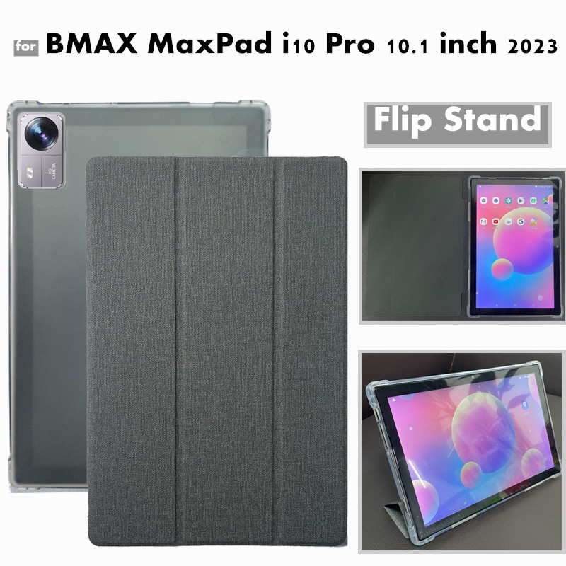 For BMAX MaxPad i10 Pro 10.1 inch 2023 Flip Leather Case Ultra-Thin Three Fold Shockproof With Stand Tablet Cover