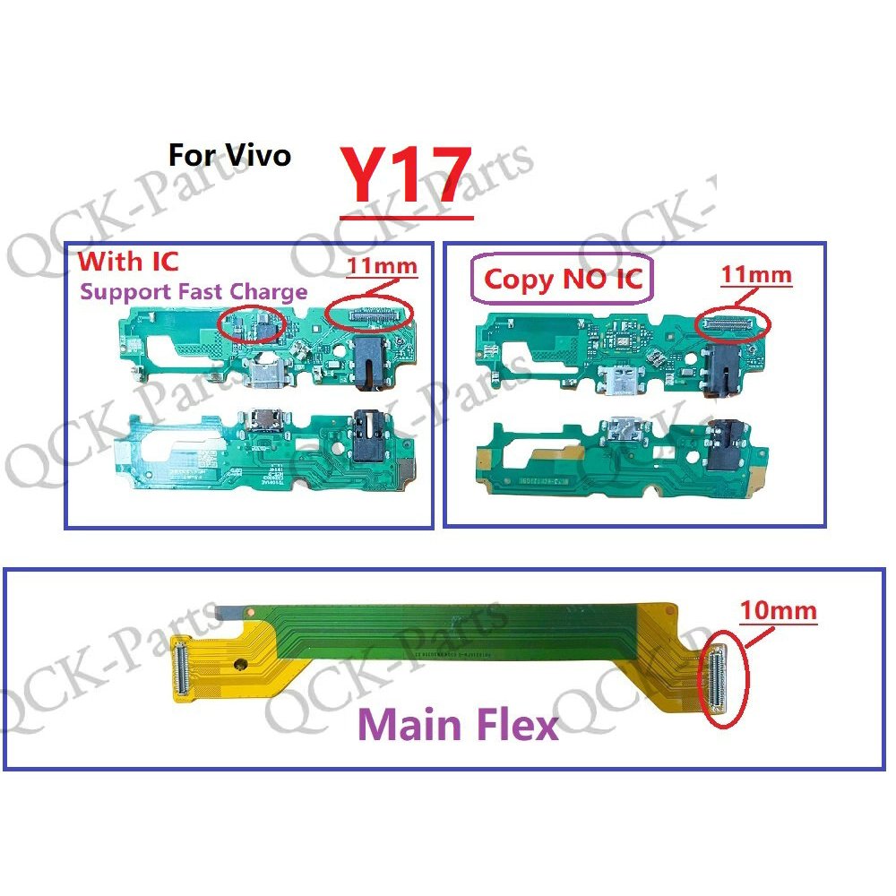 พร้อมเครื่องชาร์จ IC USB แท่นชาร์จพอร์ตตัวเชื่อมต่อสายเคเบิล Flex สําหรับ Vivo Y17 เมนบอร์ด Flex