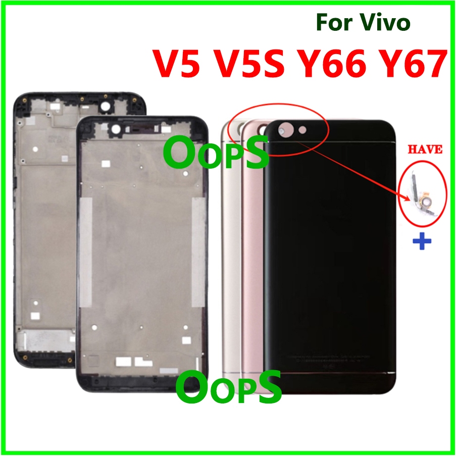 Y67 Y66 ฝาหลังแบตเตอรี่สําหรับ VIVO V5 lite V5S LCD กรอบกลางผู้ถือ