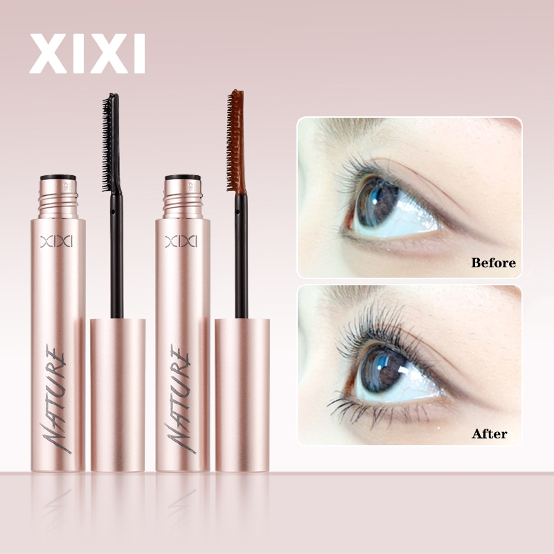Xixi ฟันหวีมาสคาร่าธรรมชาติหนาแน่น Curl ยาวขนตาสีดํามาสคาร่าครีม 3D ยาวนานกันน้ํา Non Dizzy แต่งหน้า Eyeblack NO.D762