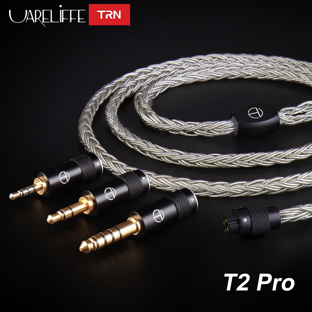 Uareliffe TRN T2 Pro 16 Strands Silver-plated ทองแดงสาย HiFi Sound 0.75/0.78/2Pin-S/MMCX Audio Conne