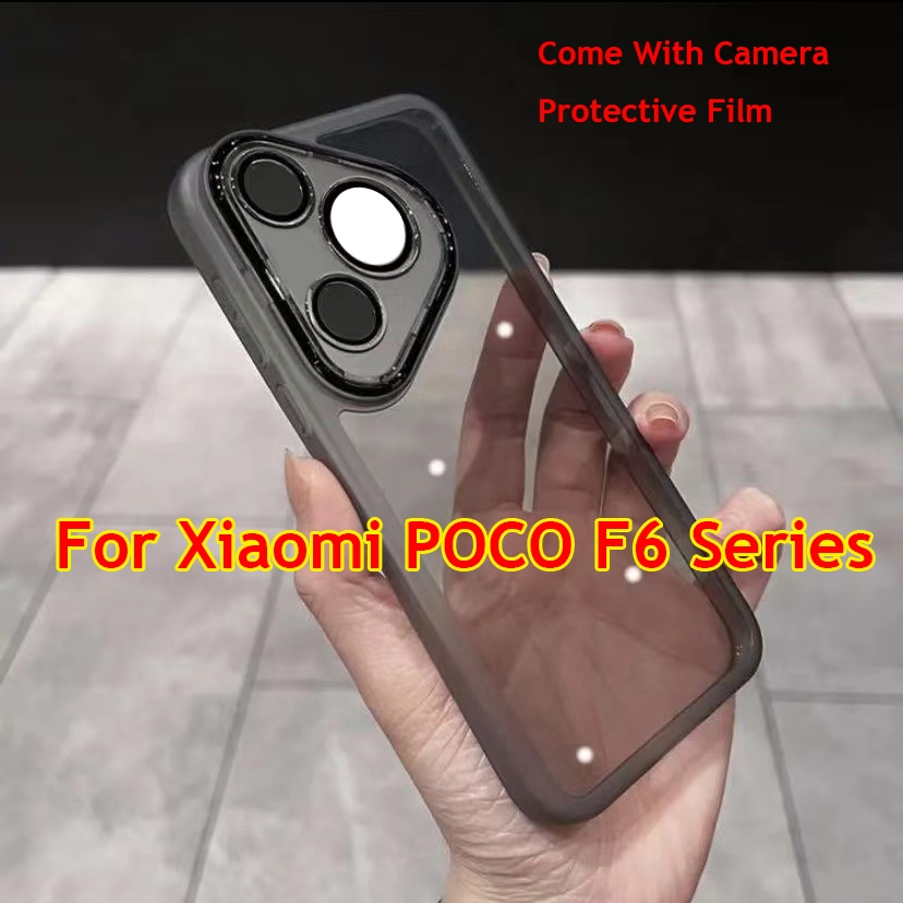 Xiaomi POCO F6 Pro XiaomiPOCOF6 POCOF6Pro F6Pro F 6 เคสกันกระแทกใสพร้อมฟิล์มกันรอยกล้องฟิล์มกันกระแท