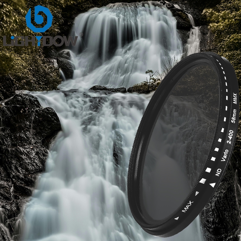 Lightdow ND2-400 ND กรองปรับ Neutral Density Fader Filter สําหรับ 49 มม.52 มม.55 มม.58 มม.62 มม.67 มม.72 มม.77 มม.82 มม.เลนส์กล้อง