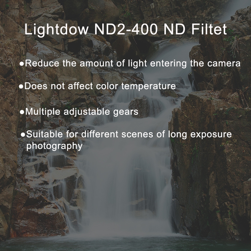 Lightdow ND2-400 ND กรองปรับ Neutral Density Fader Filter สําหรับ 49 มม.52 มม.55 มม.58 มม.62 มม.67 มม.72 มม.77 มม.82 มม.เลนส์กล้อง