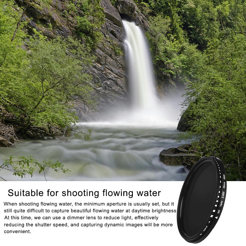 Lightdow ND2-400 ND กรองปรับ Neutral Density Fader Filter สําหรับ 49 มม.52 มม.55 มม.58 มม.62 มม.67 มม.72 มม.77 มม.82 มม.เลนส์กล้อง