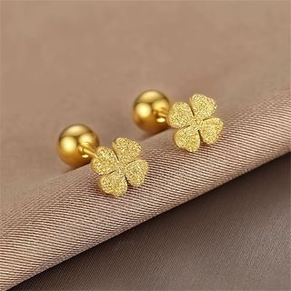 Four-leaf Clover Frosted Earrings 1 Pair Pack Fashion Exquisite All-Match Earrings Earrings