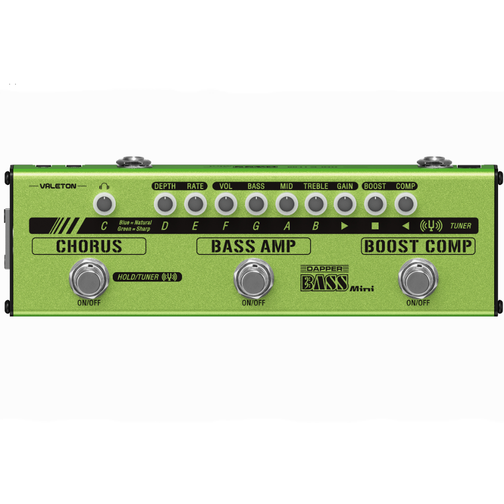 Valeton Dapper Bass Mini Stage Session Gigging practice Analog Amp Boost Comp Chorus Bass Multi-Effe