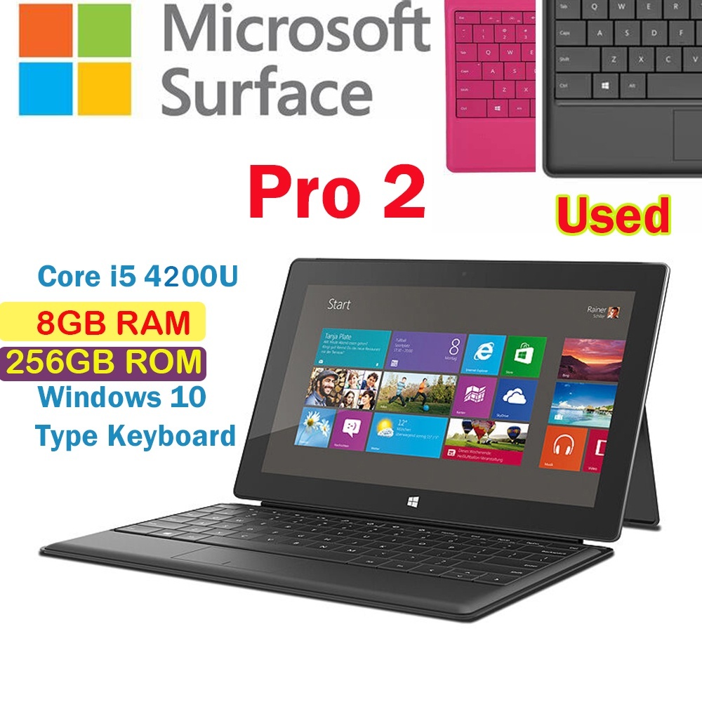 Microsoft Surface Pro 2 10.6" FHD Intel Core i5 4200U 8GB RAM 256GB Pro2 Type Backlit Keyboard แท็บเ