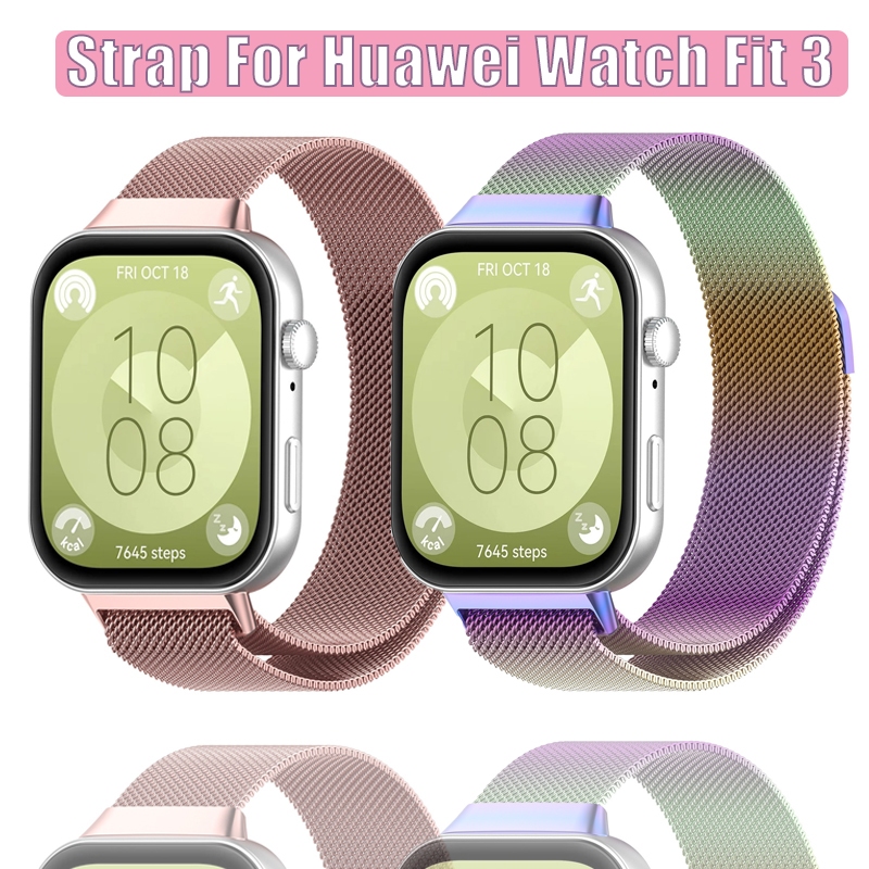Milan Magnetic Loop สําหรับ Huawei Watch 4 4Pro Fit 3 สมาร์ทสายรัดข้อมือสร้อยข้อมือสําหรับ Huawei Fit4 Pro Fit3 สายรัดข้อมือโลหะ