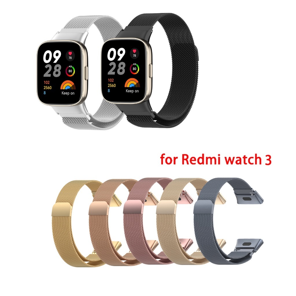 Milanese สายนาฬิกาข้อมือ สเตนเลส โลหะ แม่เหล็ก สําหรับ Redmi Watch3 Mi Watch Lite 3