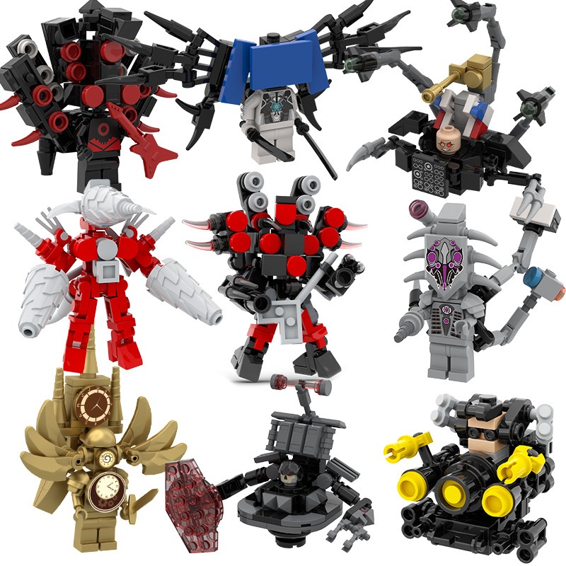 ห้องน้ํา Minifigure Skibidi ห้องน้ําใช้งานร่วมกับ Titan Monitor Audioman TV Man Building Block ของเล่น [B0374] - รูปที่ 2