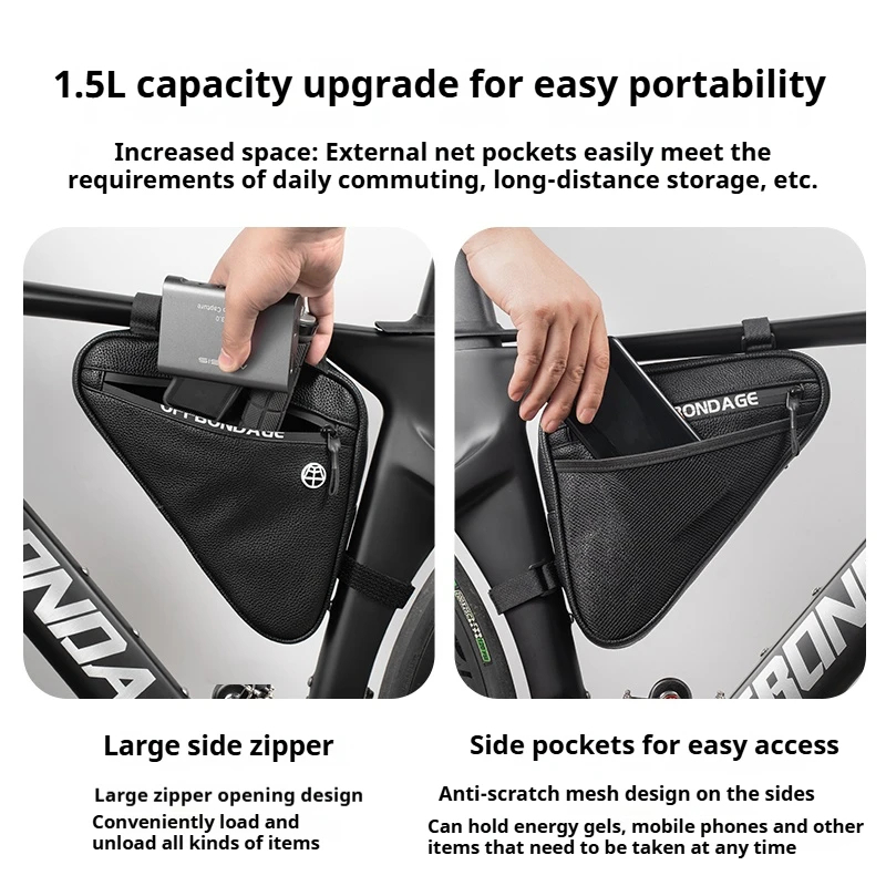 Offbondage Ultra-light MTB จักรยานเสือหมอบกระเป๋าสามเหลี่ยมกระเป๋าเก็บจักรยานกันน้ําขี่จักรยานกระเป๋า 3L ขี่จักรยานกีฬากลางแจ้งอุปกรณ์จักรยาน ราคา ถูกที่สุด ดีลบีเคเค แกลเลอรีภาพที่ 7