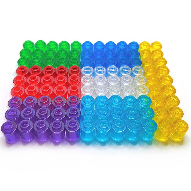 50ชิ้นอิฐรอบ1x1จุดเปิดสตั๊ดอิฐเข้ากันได้3062สีโปร่งใสdiy MOCชิ้นส่วนอาคารบล็อกอุปกรณ์เสริมเด็กประกอบของเล่น
