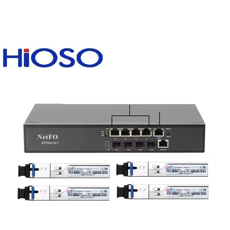 Epon OLT 4PON Mini 4port พร ้ อมการสนับสนุนการจัดการเว ็ บ ONU ปลดล ็ อค Huawei ZTE V-SOL hoiso