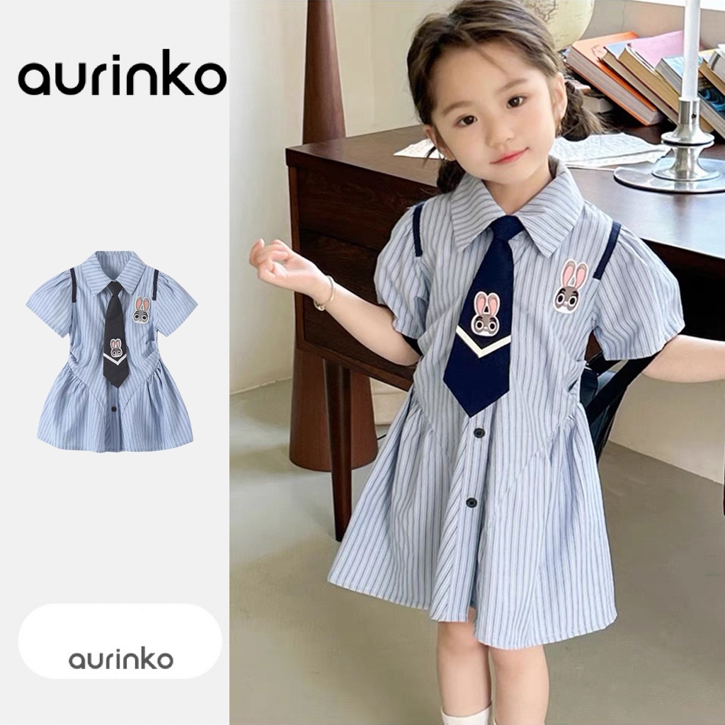 Aurinko ชุดพัฟแขนกระต่ายจูดี ้ เด็กหญิงฤดูร้อน 3-12 ปี
