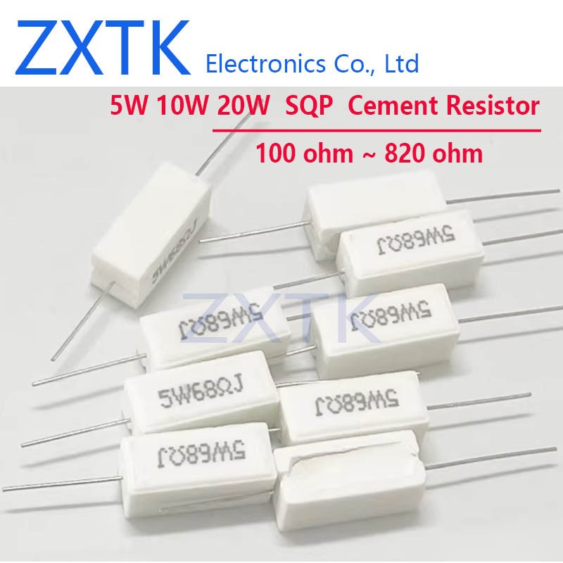 10PCS 20W SQP ตัวต้านทานซีเมนต์ 20W 100-820 โอห์ม 100R 150R 200R 250R 300R 430R 500R 560R 680R 750R 