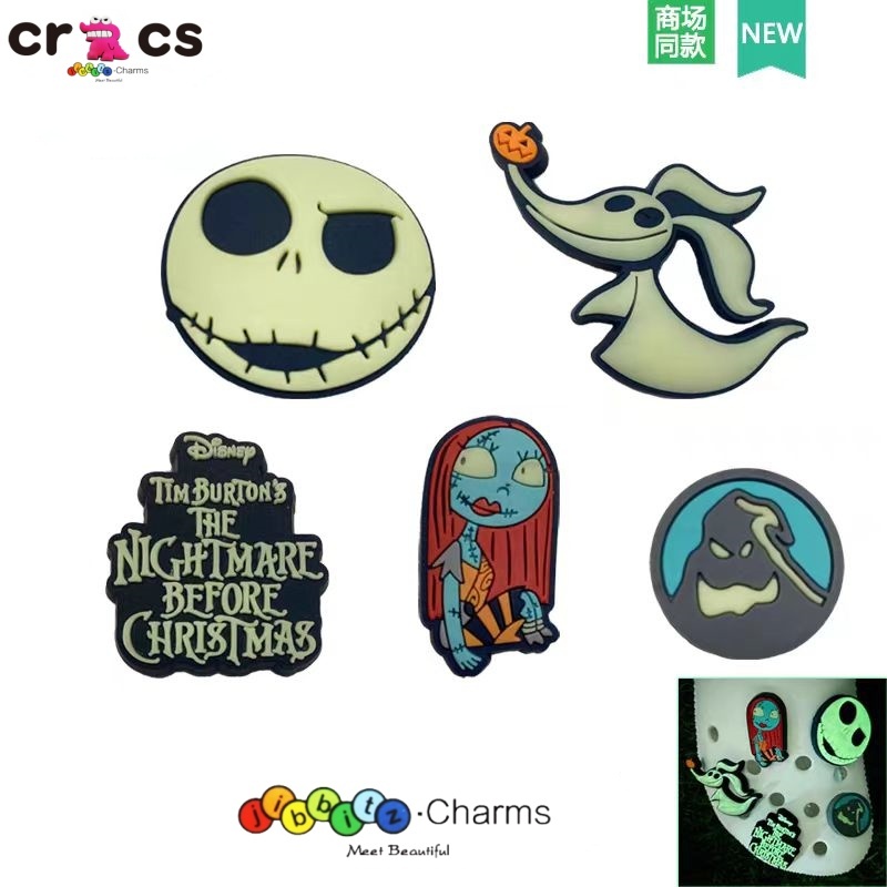 Crocs Jibbitz ธีมฮาโลวีนซีรีส์อุปกรณ์ตกแต่งรองเท้าหัวเข็มขัดรองเท้าเรืองแสงอุปกรณ์รองเท้า DIY