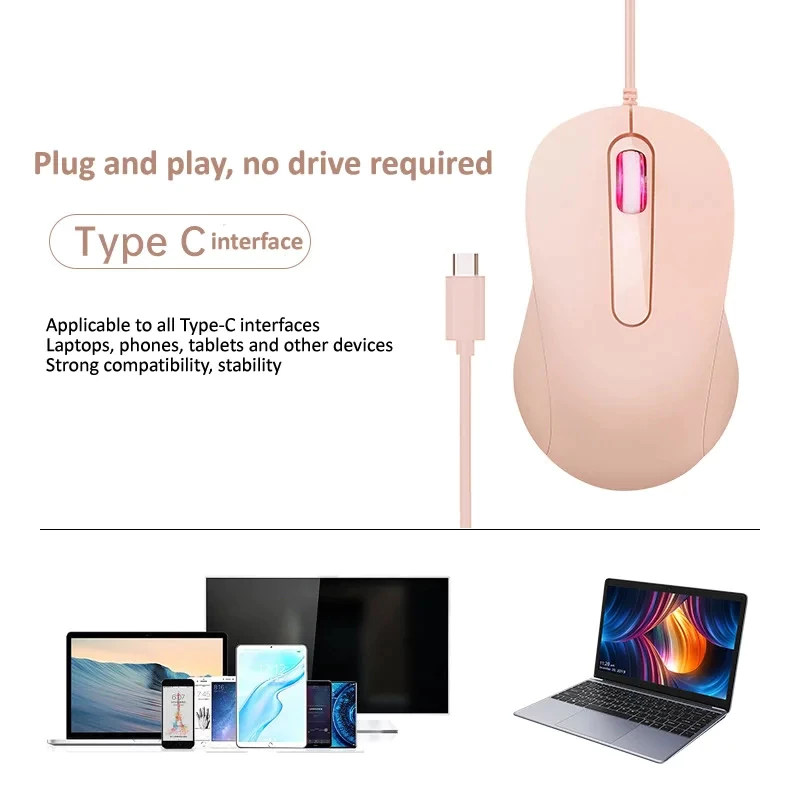 เมาส์เกมมิ่งแบบมีสาย Type-C สำหรับ PC แล็ปท็อป Desktop thumbnail 4