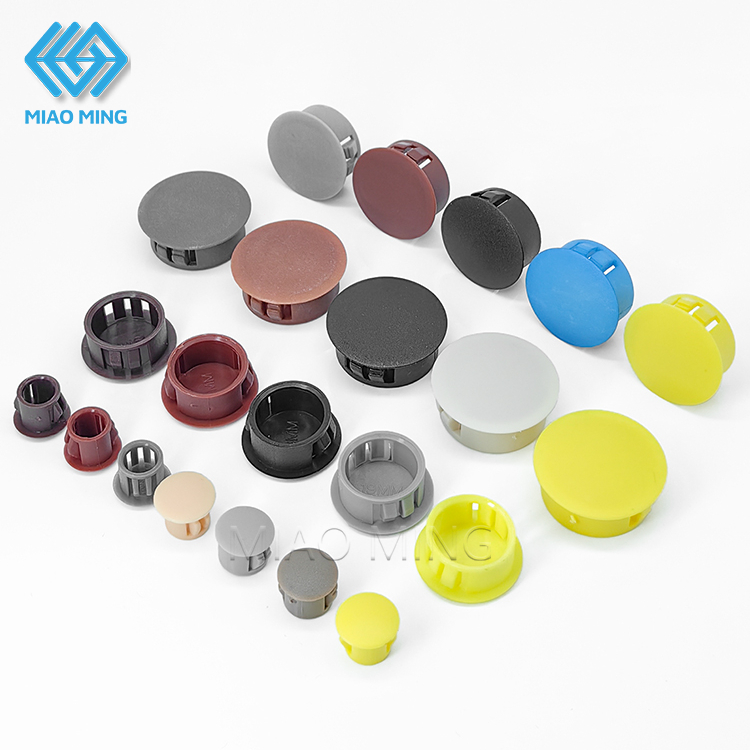 5 มม.-60 มม.ท ่ อพีวีซีปลั ๊ กรูสกรูฝาครอบสีดําไนลอนยาง Grommet