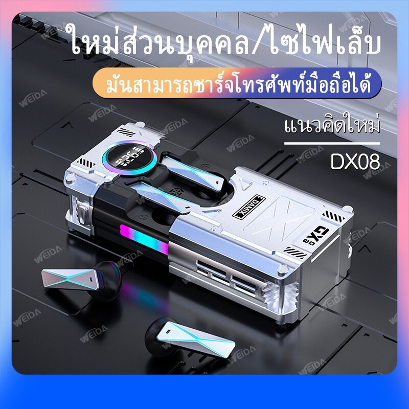 ใหม่ หูฟังบลูทูธไร้สาย DX-08 ความละเอียดสูง สไตล์พังก์ สําหรับสเตอริโอ 5.3