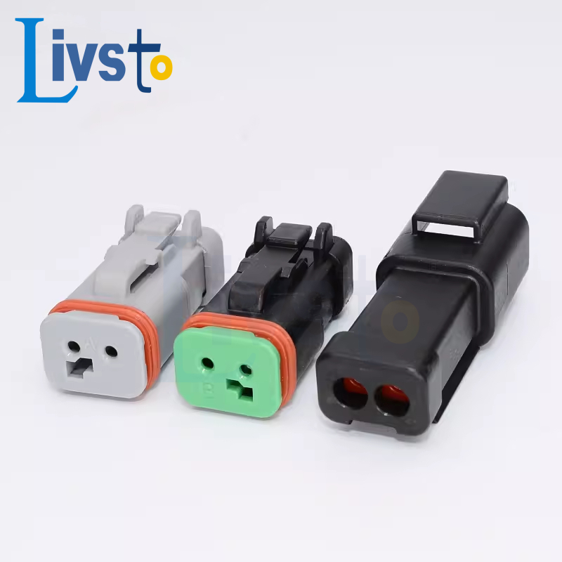 1 ชุด 2 Pin DT Deutsch series ขั ้ วต ่ อสายไฟชายและหญิง DT06-2S-E005 DT04-2P-E005