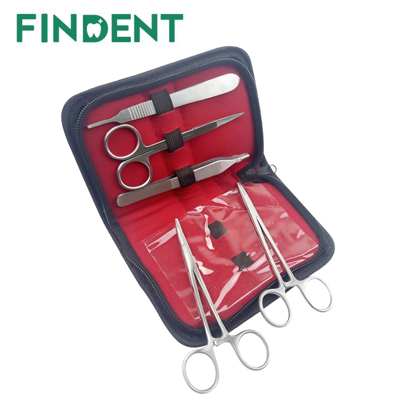5 ชิ้น/เซ็ตสแตนเลสทันตกรรมผ่าตัดเนื้อเยื่อ Tweezer ชุดกรรไกรผ่าตัดศัลยกรรมช่องปาก Forcep สกัด Hemostat ทันตแพทย์เครื่องมือ