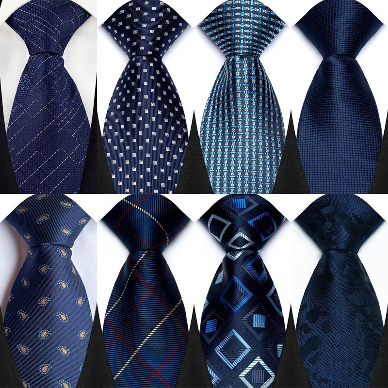 ใหม่ผู้ชาย Tie 8 ซม.เนคไทสําหรับ Man คลาสสิก Jacquard ทอลายสก๊อต Dot Solid Navy สีฟ้าคอ Ties Neckwear สําหรับ Man ชุดอย่างเป็นทางการ Gravata Corbatas งานแต่งงานธุรกิจ