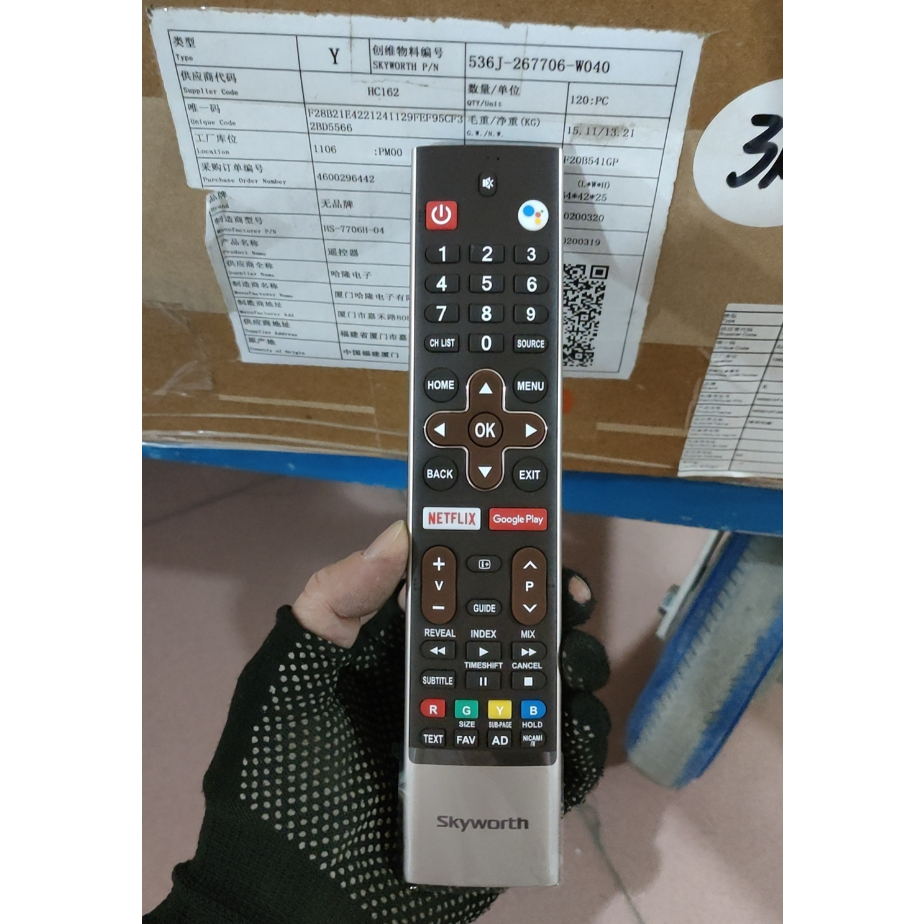 ใหม่เสียงรีโมทคอนโทรลสําหรับ Skyworth Coocaa Android TV 58G2A G6 E6D E3D S5G Netflix Google Play HS-7701J 50G2A, 55G2A, 58G2A, 55XA8000,