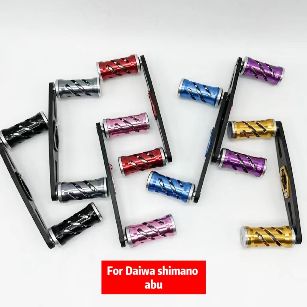 (ข้อเสนอพิเศษ) 95 มม.100 มม.105 มม.สําหรับ daiwa abu shimano หยดล้อคาร์บอนไฟเบอร์ Rocker Arm ลูกบิดโลหะ PR100 CC80 แผนที่เอเชียอุปกรณ์ตกปลาอุปกรณ์เสริม