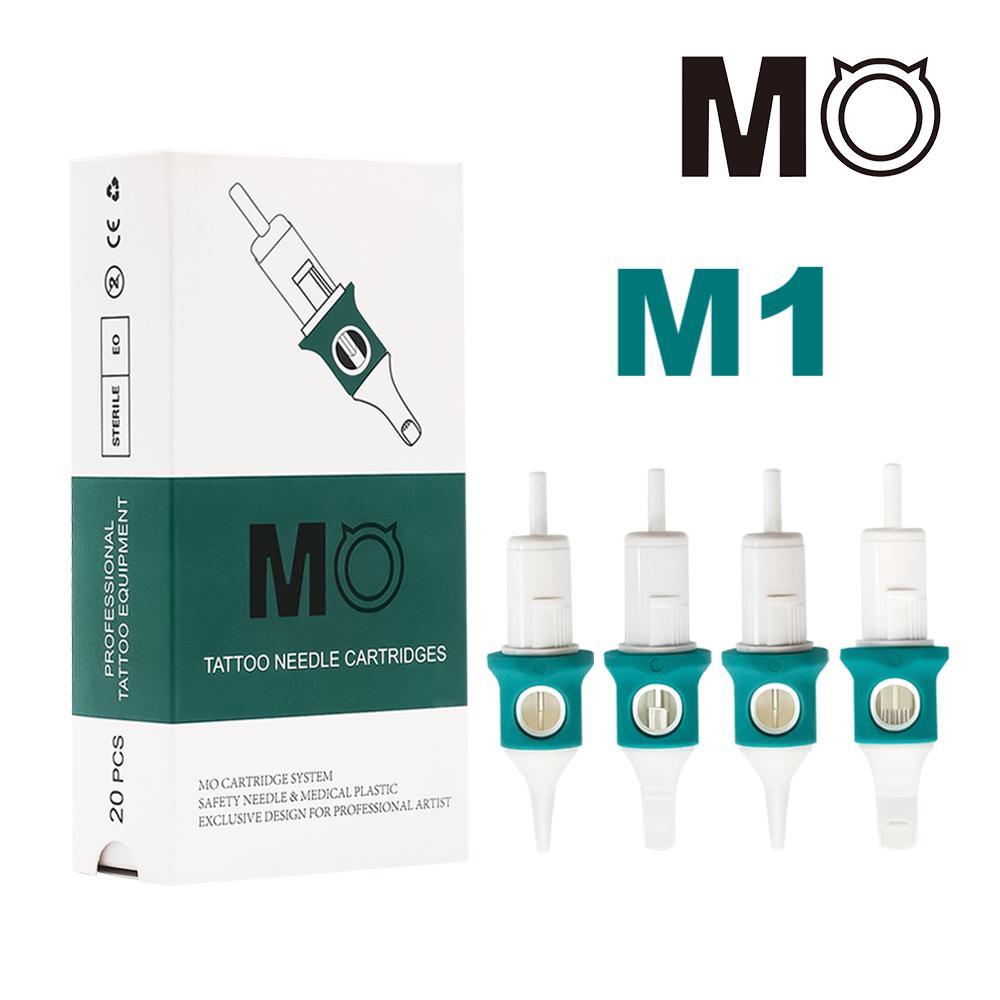 MO Tattoo เข็มสักลาย M1 เข็มสัก 20 ชิ้น/กล่อง With ที่วางนิ้วซิลิโคน Soft ปกป้อง Membrane เข็มฮอกสักลาย เข็มสักมือ ใช้ได้กับ เครื่องสักลายไร้สาย อุปกรณ์สักลาย