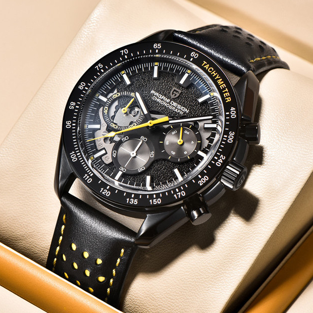 PAGANI DESIGN ต้นฉบับ 40 มิลลิเมตรผู้ชายนาฬิกาญี่ปุ่น TMI VK63 โครโนกราฟ AR แซฟไฟร์แก้วผู้ชายนาฬิกาควอตซ์ PD-1779