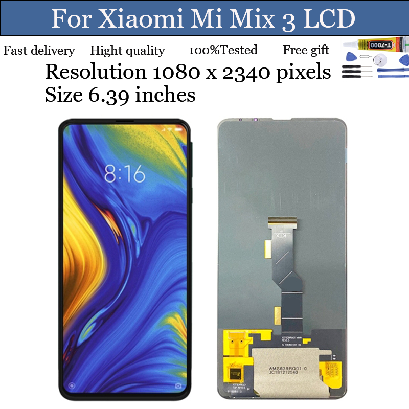 Oled 6.39 สําหรับ Xiaomi Mix3 จอแสดงผล LCD Touch Digitizer เปลี ่ ยนอะไหล ่ สําหรับXiaomi MI Mix3 M1810E5A จอแสดงผล