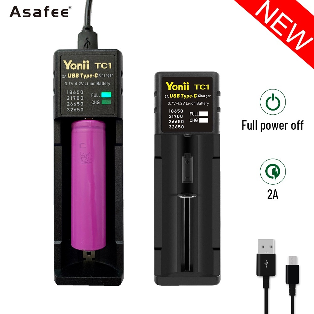 เครื่องชาร์จแบตเตอรี่ Asafee TC1 /TC2 /D3 สําหรับแบตเตอรี่ 18650/26650