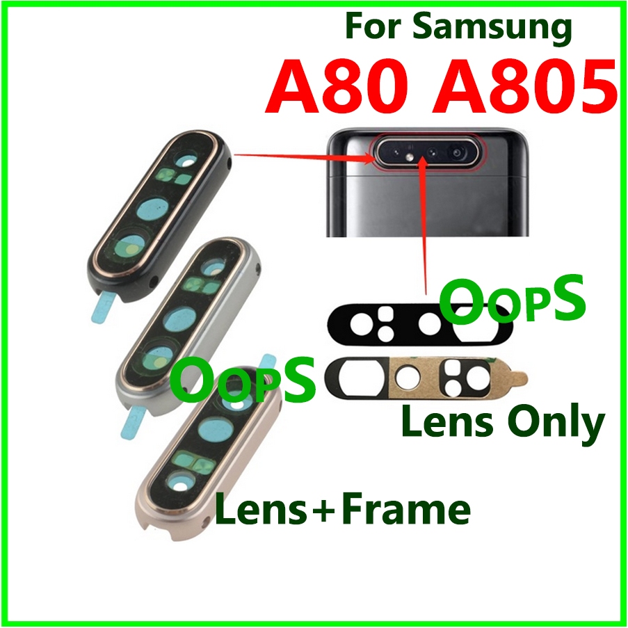 เลนส์กล้องหลังหลักด้านหลังสําหรับ Samsung A80 A850 โทรศัพท์กระจกกล้องขนาดใหญ่เลนส์แหวนกรอบฝาครอบ