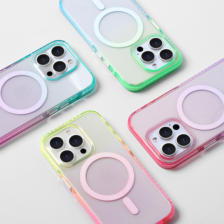 ใหม ่ Gradient เคสโทรศัพท ์ แม ่ เหล ็ กโปร ่ งใส - Premuim Anti-drop Hardcase สําหรับ iPhone 15 Pro Max 14 13 Pro Max 15plus