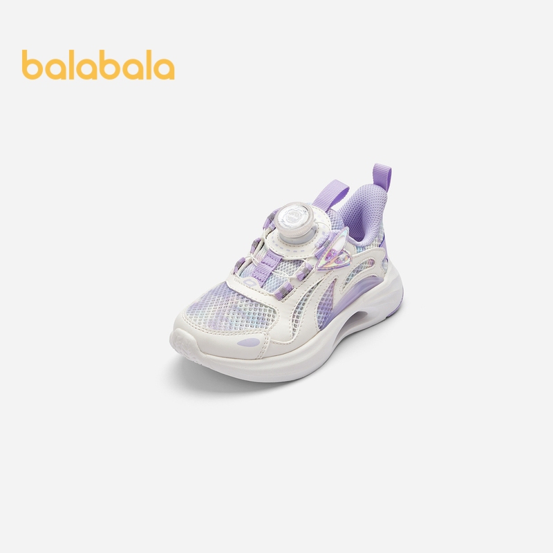 Balabala รองเท้าผ้าใบเด็กสำหรับเด็กผู้หญิงฤดูร้อน 2024 ตาข่ายระบายอากาศหวานอินเทรนด์